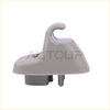 Gray plastic sun visor retainer clip with curved hook and mounting tabs for dodge ram 2009 to 2019