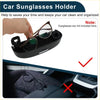 Black plastic sunglasses case for Toyota C-HR 2016-2023 with sleek curved design and secure clip storage