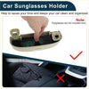 Beige plastic sunglasses case for toyota rav4 2019-2023 with sleek design and two adjustable clips for secure storage