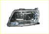 Clear plastic headlight assembly with chrome housing and dual circular lenses for suzuki grand vitara jt 2005-2012 left side