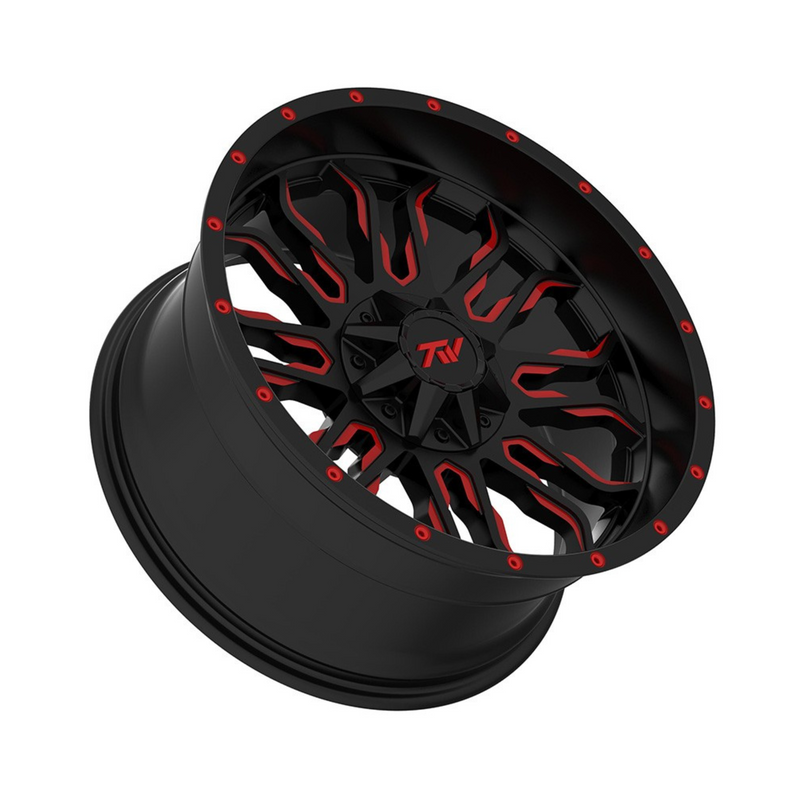 TW Flame Gloss Black with Red Milled Accents