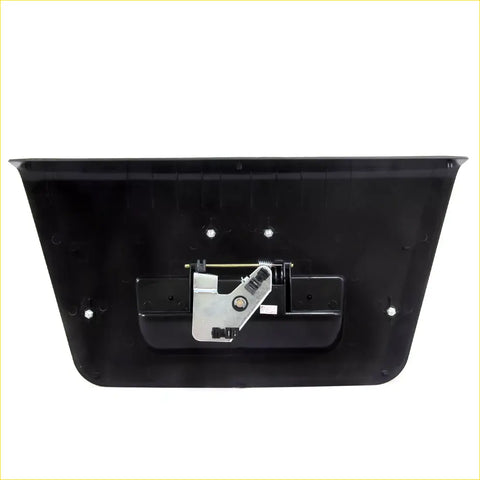 Black plastic tail gate garnish handle for nissan navara d40 rear trunk lid with silver metal latch mechanism back side