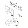 Black plastic rear bumper cover assembly with mounting hardware and wiring for mitsubishi triton l200 sportero 2005-2015 back side