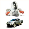 Silver metal tail gate handle controller with orange plastic end caps and black lock for mitsubishi triton l200 sportero 2005-2015