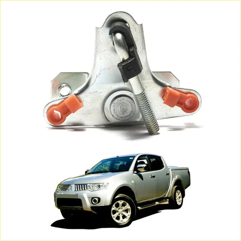 Silver metal tail gate handle controller with orange plastic end caps and black lock for mitsubishi triton l200 sportero 2005-2015