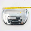 Chrome finished tail gate handle cover for mitsubishi l200 animal warrior with sleek reflective surface and rectangular grip