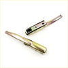 Two brushed gold metallic tail gate handle openers with visible mechanical parts for nissan navara d21 1986-1997