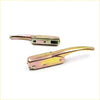 Two brass-finished metal tailgate handle latches with lever design for nissan sunny 1975-1989