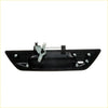 Back side of black plastic tail gate handle with silver metal latch and screws for toyota hilux revo 2015-2023 with camera hole