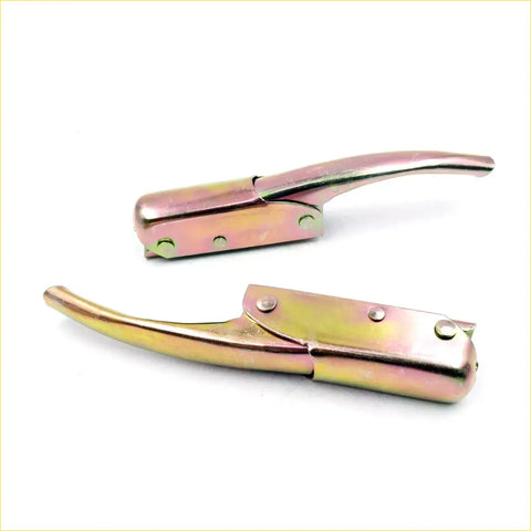 Two metallic pinkish-gold tailgate handles with rivets for datsun nissan 720 single cab 1979-1986