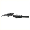 Black plastic handlebar end caps with grips and mounting hardware for tail gate lock handle toyota hilux 1978-1983 back side.webp
