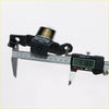 Black plastic tail gate lock latch with gold spring coil and metal brackets for nissan navara d21 king cab 1986-1997