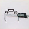 Black metal tail gate lock latch for nissan navara d21 king cab 1986-1997 being measured with digital caliper