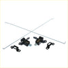 Black plastic and metal spring latch assemblies for tail gate lock latch on nissan navara d21 king cab 1986 to 1997