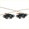 Black metal tailgate lock latch set with orange plastic levers for nissan navara rx d40 2005-2015