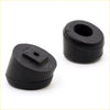 Black rubber tail gate bumper bushings with central hole and textured surface for Nissan Datsun 520 620 720