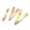 Set of metallic tail gate side link lock hinge brackets with iridescent gold and pink finish for toyota hilux
