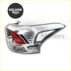 Chrome finished tail light assembly for mitsubishi outlander 2013 2015 with sleek red and clear lens sections