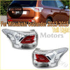 Clear plastic tail light assembly with red illumination for mitsubishi outlander 2013-2015 back side view