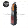 Black plastic tail light assembly with amber white and red lenses for Nissan Patrol GU 2005-2016 showing back side