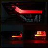 Back side of red led tail light assembly for Toyota Highlander 2017-2019 with sleek illuminated light strips