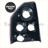 Black plastic tail light cover for chrysler 300 300c 2005-2007 with red trim and three circular cutouts showing back side