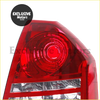 Tail light cover for chrysler 300 300c 2005-2007 red plastic with circular lens and chrome trim visible from back side