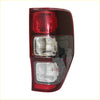 Red plastic tail light assembly with clear lens and glossy finish for ford ranger t6 px xlt wildtrak 2012-2021