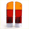 Pair of vintage-style orange and red tail light lenses with clear lower sections for Nissan Datsun 620 Ute 1972-1979