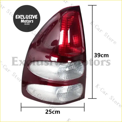 Tail light for toyota land cruiser prado lc120 2003-2009 with deep red glossy plastic and clear lens sections