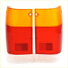 Pair of orange and red textured plastic tail light lenses for mazda b2000 b2200 b2600 1985-1998