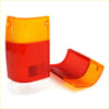Orange and red plastic tail light lens assemblies with textured grid pattern for Mazda B2000 B2200 B2600 1985-1998