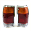 Pair of chrome edge tail lights with amber and red lenses for mazda b2000 b2200 b2600 1985-1998 classic design
