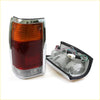 Chrome edge tail light light set for mazda b2000 b2200 b2600 1985-1998 with amber red lenses and clear lower reflector