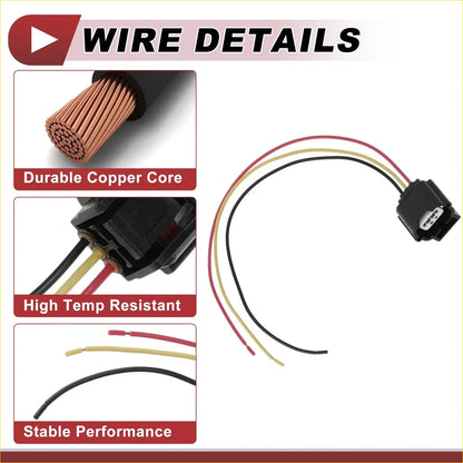 Black red and yellow insulated copper core tail light socket wiring set with high-temp connector for toyota land cruiser prado