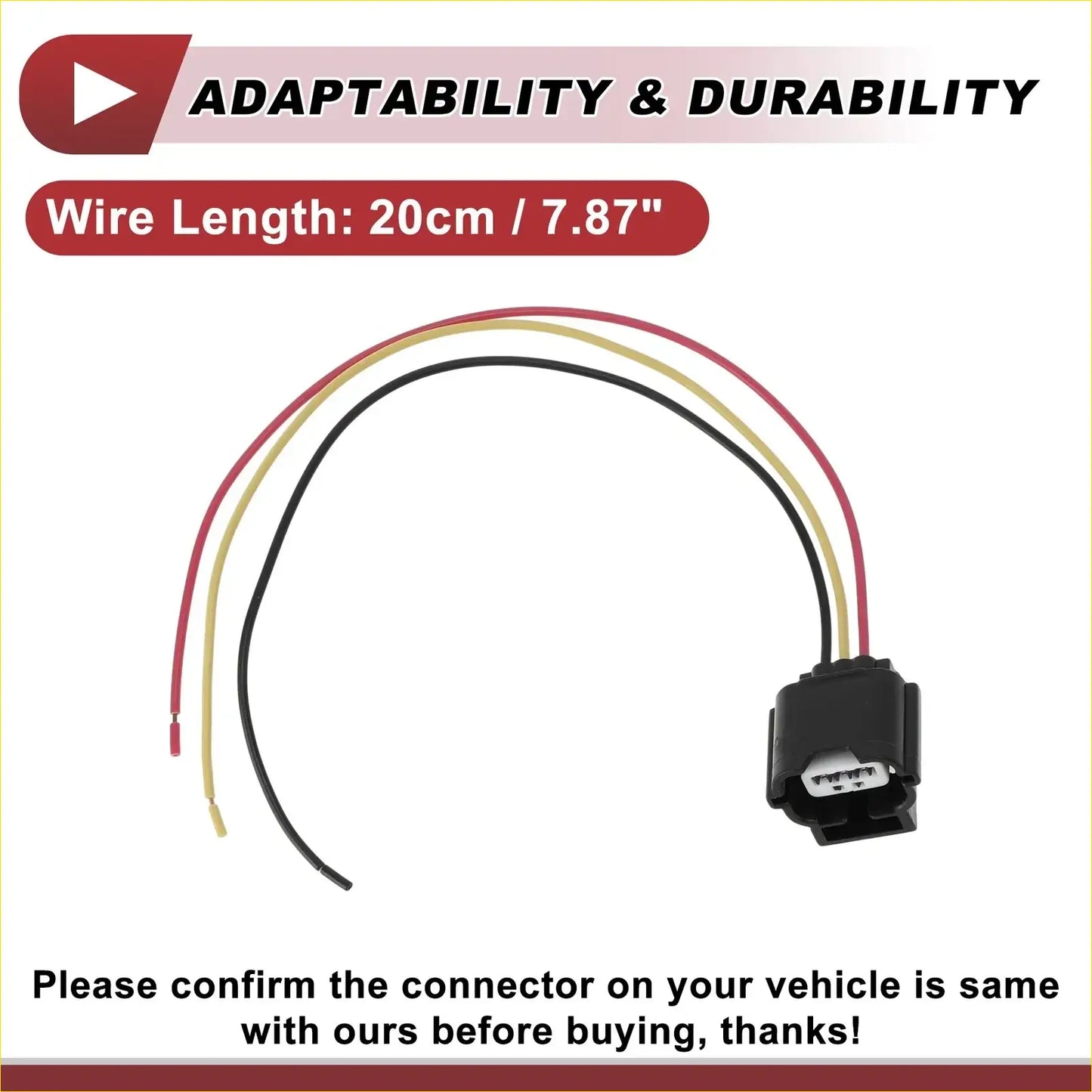 Black plastic tail light socket wiring set with red yellow and black wires for toyota land cruiser prado 2017-2022