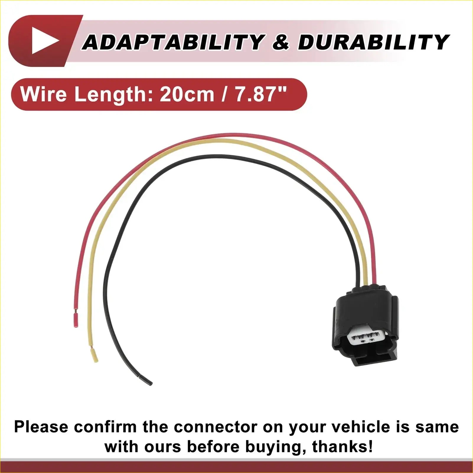 Black plastic tail light socket wiring set with red yellow and black wires for toyota land cruiser prado 2017-2022