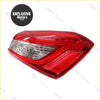 Red plastic tail light for maserati ghibli m157 2014-2016 with clear lens and detailed internal lighting design back side view