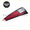 Red and clear plastic tail light with a sleek angular design for toyota prius 2016-2017 shown from the back side