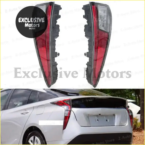 Red and black tail light assemblies for toyota prius 2016-2017 shown from the back side for easy installation