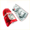 Tail lights x2 for toyota hilux 2005-2014 red and clear plastic assembly with silver trim shown from back side