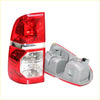 Tail lights x2 for toyota hilux 2005-2014 with red and clear plastic lenses and silver trim back side view