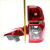 Red plastic tail lights x2 for Toyota Hilux 2005-2014 with clear lens and chrome trim showing back side