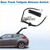 Black plastic and metal rear trunk tailgate release switch with wiring for toyota prius 2004-2009 showing back side