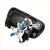 Backside of black plastic tailgate handle with silver metal parts and blue connectors for toyota tundra 2000-2006