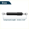 Black cylindrical gas spring with silver metal end caps and loop attachments for toyota hilux tailgate lift support