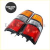 Black plastic rear taillight lampshade with red amber and clear lenses for toyota prado fj90 lc90 1998-2002 back side