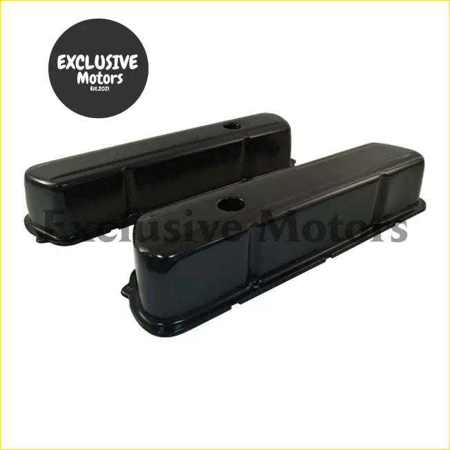 Black steel tall valve rocker covers with glossy finish and molded contours for holden 253 308 engines