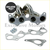 Shiny chrome-plated td04 turbo manifold with perforated gaskets and bolts for 1996-1999 toyota starlet