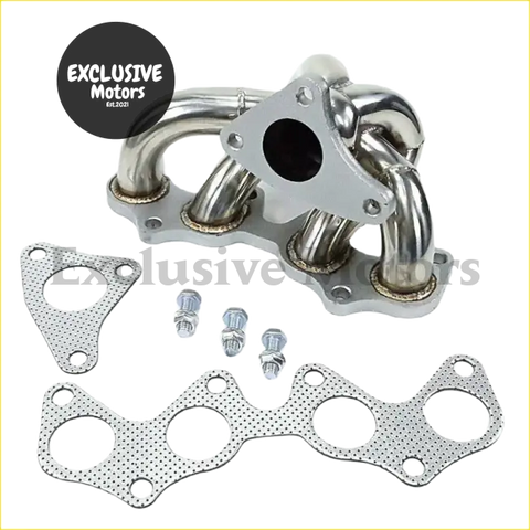 Shiny chrome td04 turbo exhaust manifold with gaskets and bolts for 1996-1999 toyota starlet 80 90 series